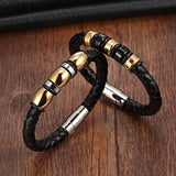 Leather Gold Wristband