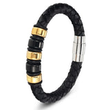 Leather Gold Wristband