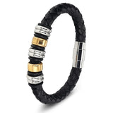 Leather Gold Wristband