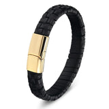 Stainless Steel Chain Leather Wristband For Women