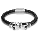 Punk Skull Man Leather Wristband
