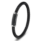 Stainless Steel Chain Leather Wristband For Women