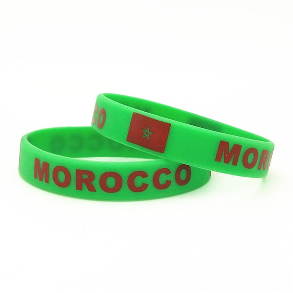 Morocc Country Flag Silicone Wristband